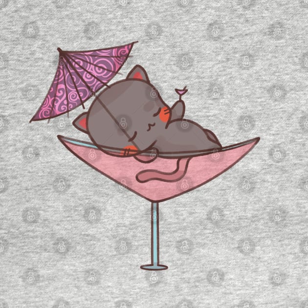 Chilling Drink Cat by white flame art